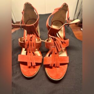 Sole Society tassel sandal. Gorgeous orange color. Size 7